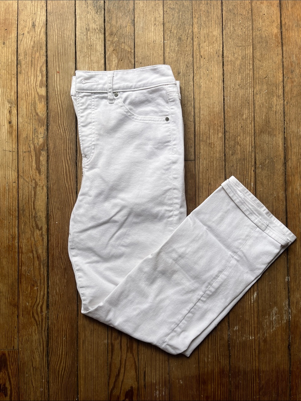 Express White Denim Jeans with Branded Waist Label